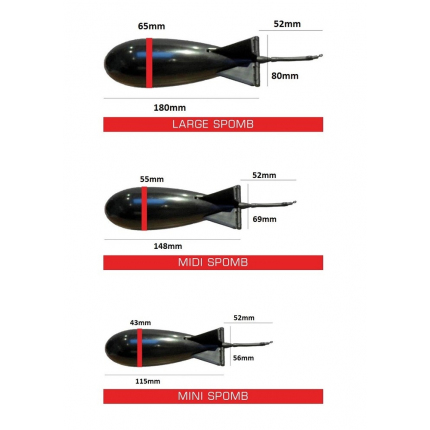 Spomb Raketa Krmící Bait Rocket Midi Black