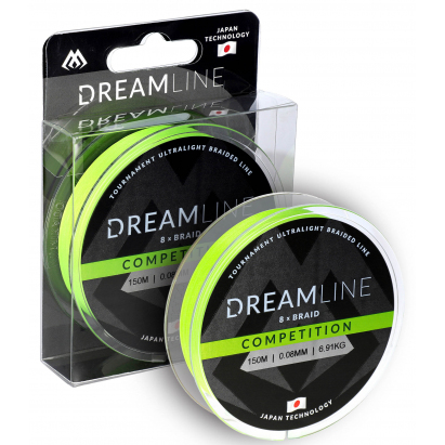 Mikado Pletená Šňůra Dreamline Competition 0.12mm/10.21kg/150m Fluo Zelená 1 Cívka Mikado Pletená Šňůra Dreamline Competition 0.12mm/10.21kg/150m Fluo Zelená 1 Cívka