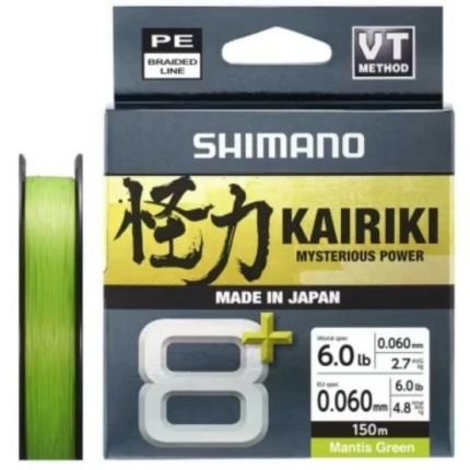 Shimano Pletená Šňůra Kairiki 8+ Mantis Green 150m 0.10mm 6.5kg