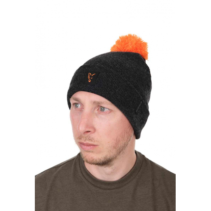 Fox Čepice Collection Bobble Hat Black Orange