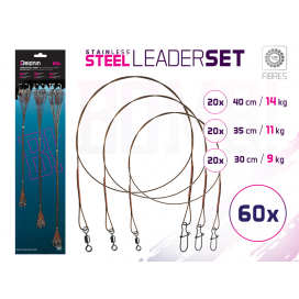 Delphin ocelové lanko BOMB! S obr. a karab. / 49 vláken 1 ks Delphin ocelové lanko BOMB! S obr. a karab. / 49 vláken 1 ks