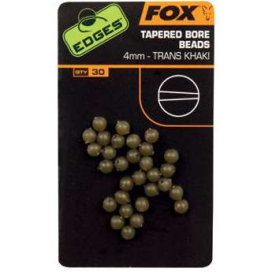 Fox Korálky Edges Tapered Bore Beads Trans Khaki 4mm