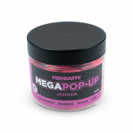 Mikbaits Mega fluo pop-up 300ml Jahoda 25mm