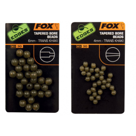 Fox Korálky Edges Tapered Bore Beads Trans Khaki 4mm