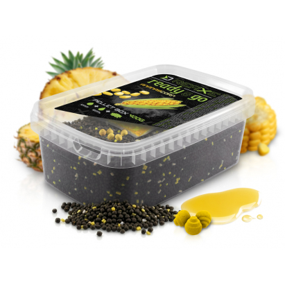 Delphin Pelety Reaxe Ready&Go Pellet Box + Booster a Nástrahy Kukuřice-Ananas 400 g