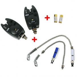 NGT 2x Hlásič Bite Alarm VX2 + 2x Řetízkový Swinger + 2x baterky 