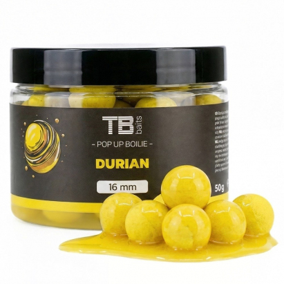 TB Baits Plovoucí Boilie Pop-Up Durian + NHDC 50 g TB Baits Plovoucí Boilie Pop-Up Durian + NHDC 50 g