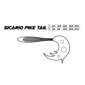Mikado Nástraha Sicario Pike Tail 24cm/67g/bream 1 Ks