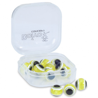 Doiyo skleněné korálky s okem Yellow 8mm 12ks