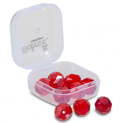 Doiyo broušené skleněné korálky Red 6mm 15ks