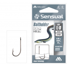 Mikado Navázané Háčky Sensual Baitholder No 1/0 Bn / Vlasec: 0.30mm/70cm 8 Ks