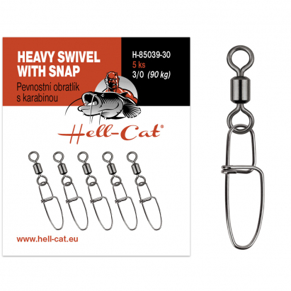 Hell-Cat Pevnostní obratlík s karabinou Heavy Swivel with Snap 5ks Hell-Cat Pevnostní obratlík s karabinou Heavy Swivel with Snap 5ks