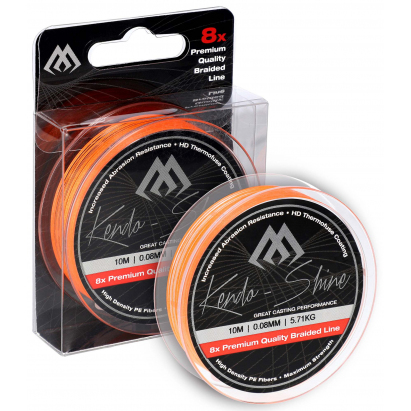 Mikado Pletená Šňůra Kendo Shine 0.16mm/13.84kg/10m Fluo/oranžová 1 Cívka