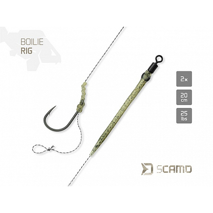 Delphin Návazec sCAMO Boilie Rig 25 lb 20 cm 2 ks