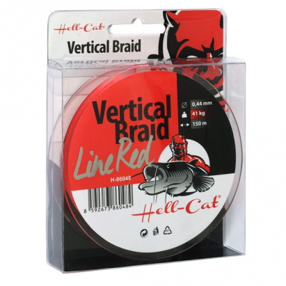 Hell-Cat Splétaná šňůra Braid Line Vertical Red|0.37mm, 33kg, 150m Hell-Cat Splétaná šňůra Braid Line Vertical Red|0.37mm, 33kg, 150m