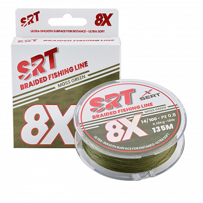 Sert splétaná šnůra 4X SRT Moss Green 135M|0,10mm/5.45kg Sert splétaná šnůra 4X SRT Moss Green 135M|0,10mm/5.45kg