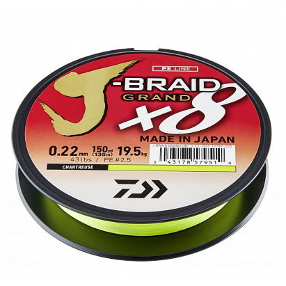 Daiwa Splétaná Šňůra J-Braid Chartreuse 150 m 0,16mm Daiwa Splétaná Šňůra J-Braid Chartreuse 150 m 0,16mm