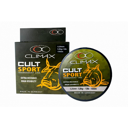 Vlasec na daleké hody CULT Sport Mono fluo žlutý 1000m Průměr: 0,30mm Nosnost: 8,3kg