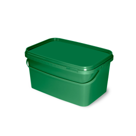 Hranatý kbelík s víkem Delphin CLASSA / zelené