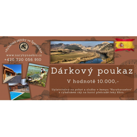 Poukaz v hodnotě 10000 Kč na rybářský pobyt v kempu "Narybynaebro"