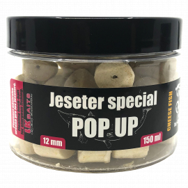 Akce LK Baits Pelety Jeseter Special  Pop UP Cheese Fish 12mm 150ml