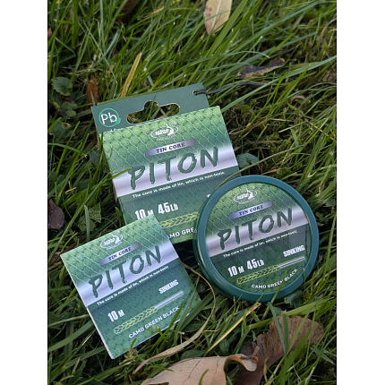 Katran Šňůra S Olověným Jádrem Lead Core PITON Camo Green Black 45 lb 10 m