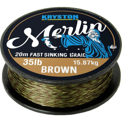 Kryston pletené šňůrky - Merlin fast sinking braid pískový 15lb 20m Kryston pletené šňůrky - Merlin fast sinking braid pískový 15lb 20m