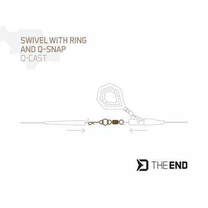 Delphin Pevnostní Obratlík s Kroužkem a Rychloklipem TheEND Q-Cast #4 20 kg 10 ks