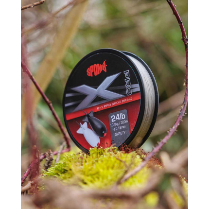 Spomb Splétaná Šňůra X Pro Braid Grey 0,18 mm 300 m