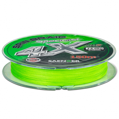 Saenger šňůra Specialist Spin Braid 4X 0,14mm 11,3kg 150m Fluo Green