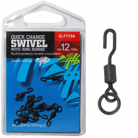 Giants Fishing Rychlovýměnný Obratlík S Kroužkem Quick Change Swivel With Ring Ronnie Vel.12 10ks