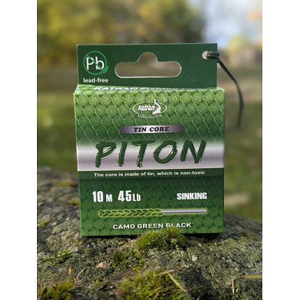Katran Šňůra S Olověným Jádrem Lead Core PITON Camo Green Black 45 lb 10 m