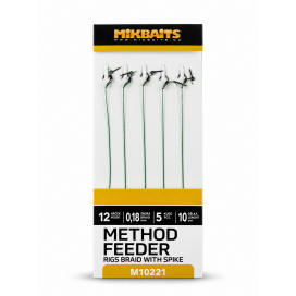 Method Feeder návazce - Návazce č.12 z pletené šňůrky s hrotem 5ks Method Feeder návazce - Návazce č.12 z pletené šňůrky s hrotem 5ks