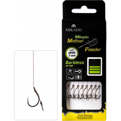 Mikado Návazec Method Feeder Vel. 8 Háček Bez Protihrotu S Jehlou / Pletenka: 0.14mm/10cm 8 Ks Mikado Návazec Method Feeder Vel. 8 Háček Bez Protihrotu S Jehlou / Pletenka: 0.14mm/10cm 8 Ks