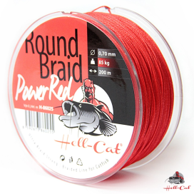 Hell-Cat Splétaná šňůra Round Braid Power Red 1000m|0,50mm (57,5kg)