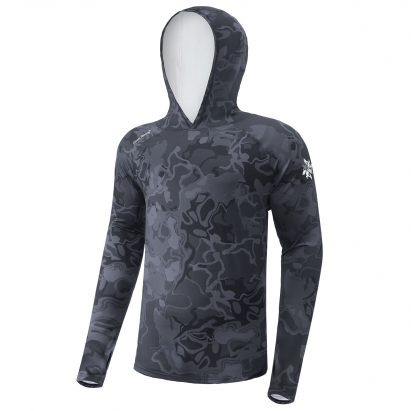 Giants fishing Funkční tričko s dlouhým rukávem UV50+Hoodie Camo Grey|vel.L