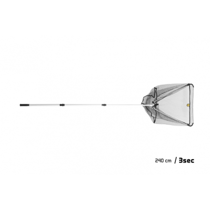 Delphin Podběrák Kovový Střed a Pogumovaná Síťka 70x70 250 cm