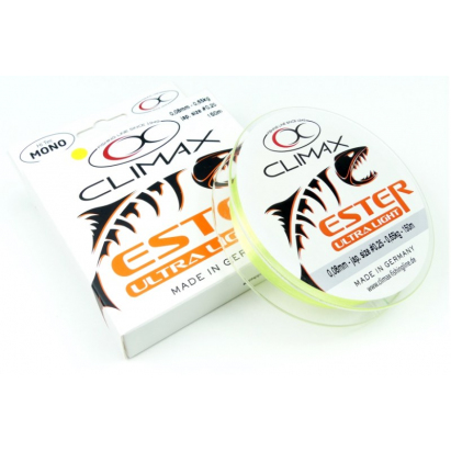 Přívlačový silon CLIMAX ESTER Japan Ultra Light žlutý 150m Průměr: 0,10mm Nosnost: 1,0kg Přívlačový silon CLIMAX ESTER Japan Ultra Light žlutý 150m Průměr: 0,10mm Nosnost: 1,0kg