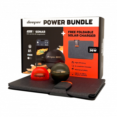 Deeper Power Bundle Nahazovací Sonar Chirp+ 3 a Solární Nabíječka Deeper Power Bundle Nahazovací Sonar Chirp+ 3 a Solární Nabíječka