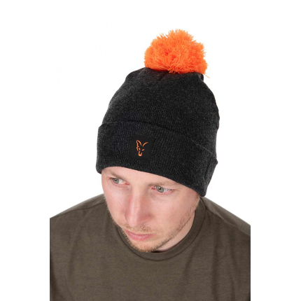 Fox Čepice Collection Bobble Hat Black Orange