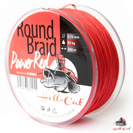 Hell-Cat Splétaná šňůra Round Braid Power Red 1000m - 0,70mm (85,0kg)