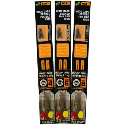 Fox Návazce Edges Wide Gape Beaked PVA Bag Rigs 2 ks Fox Návazce Edges Wide Gape Beaked PVA Bag Rigs 2 ks