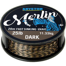 Kryston pletené šňůrky - Merlin fast sinking braid černý 35lb 20m Kryston pletené šňůrky - Merlin fast sinking braid černý 35lb 20m