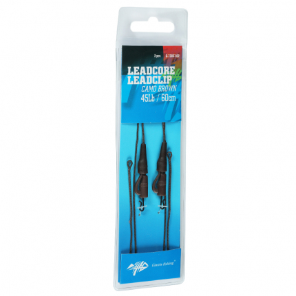 Giants fishing Montáž s olověnou šňůrkou Leadcore 45Lb Leadclip (2ks) 60cm