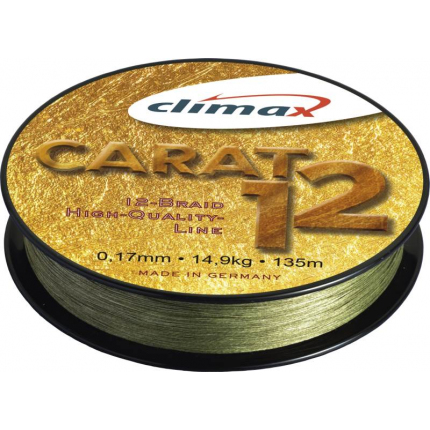 Přívlačová šňůra Climax Carat 12 Oliva 135m 135m 0,20mm / 18,1kg