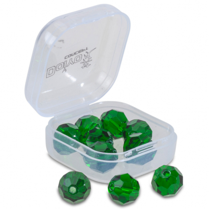 Doiyo broušené skleněné korálky Green 8mm 12ks