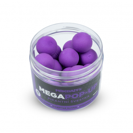 Mikbaits Mega fluo pop-up 300ml Pikantní švestka 25mm